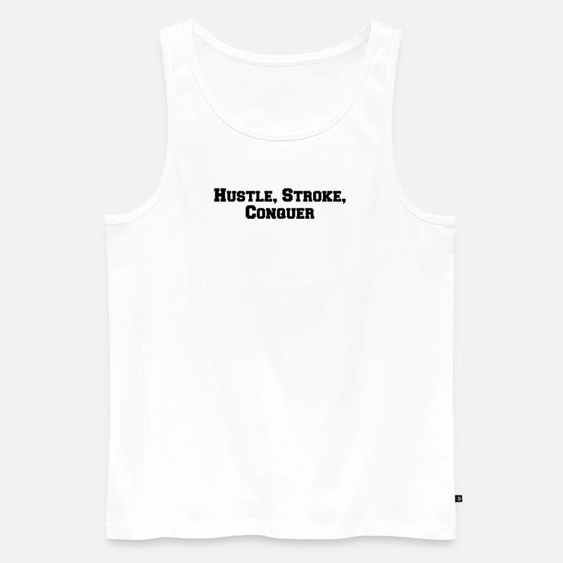 Billard - Hustle, Stroke, Conquer - Männer Premium Bio Tank Top - Weiß