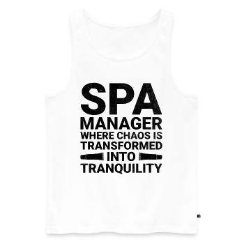 Gestionnaire de SPA Emploi Bien-être Drôle Gestion de SPA Sayi - Débardeur bio Premium Homme - blanc - Devant - Michal (187cm)