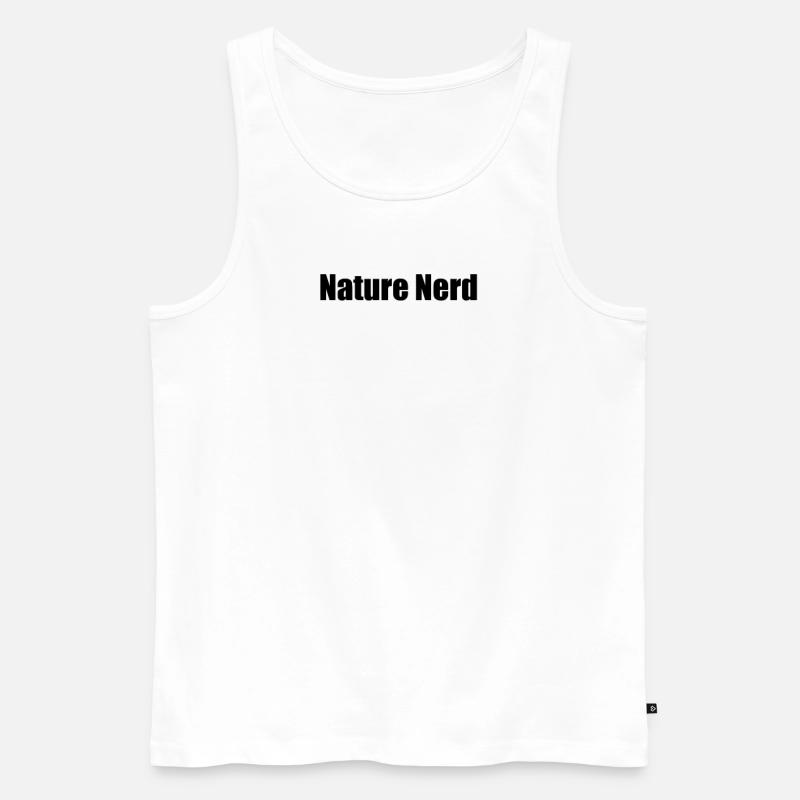 Hiking - Nature Nerd - Men's Premium Organic Tank Top - white