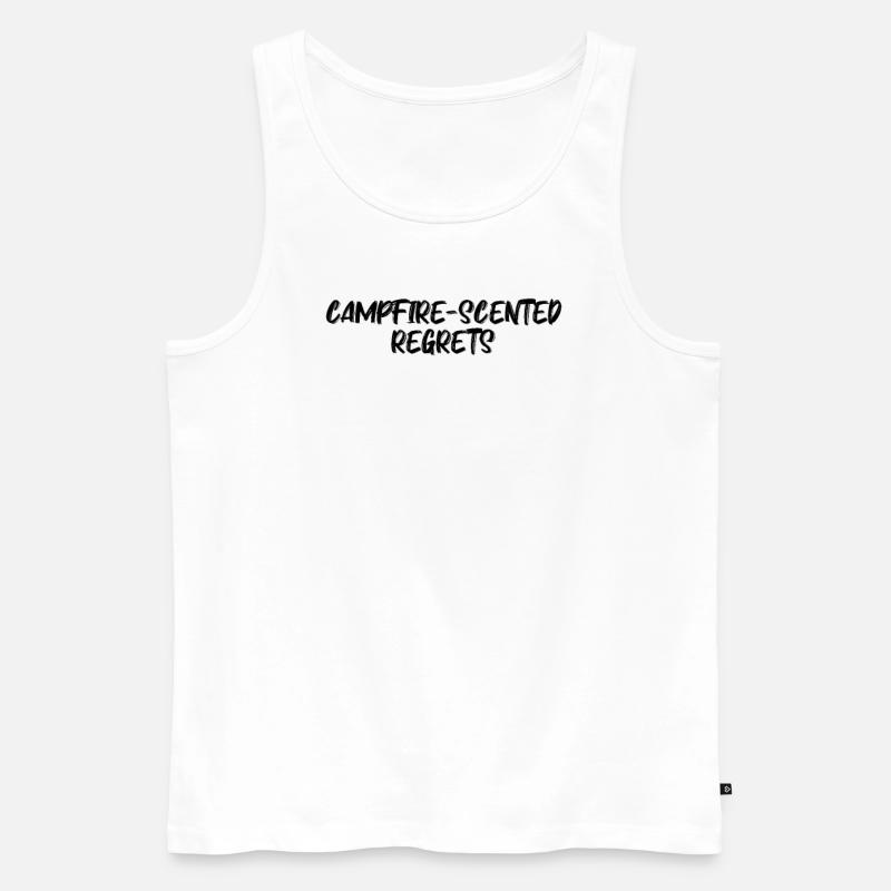 Camping - Campfire-scented regrets - Männer Premium Bio Tank Top - Weiß