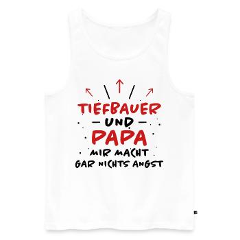Tiefbauer Spruch Beruf Lustiges Tiefbauer Geschenk - Männer Premium Bio Tank Top - Weiß - Vorne - Michal (187cm)