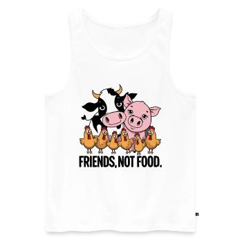 Not Food Animals Kein Fleisch - Männer Premium Bio Tank Top - Weiß - Vorne - AI Model Male 178 light (178cm)