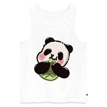 Panda mignon – Snack en bambou - Débardeur bio Premium Homme - blanc - Devant - Michal (187cm)