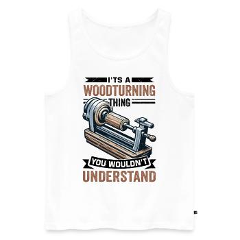 Turner Wood Turning Lathe - Men's Premium Organic Tank Top - white - Front - AI Model Male 178 light (178cm)