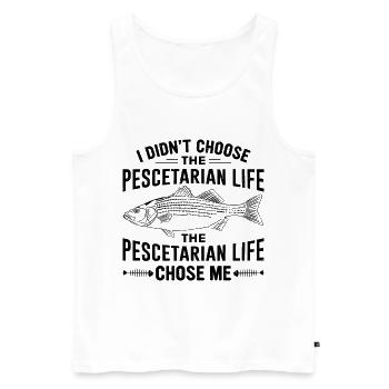 Conception d’un régime pescétarien pour les pescétariens - Débardeur bio Premium Homme - blanc - Devant - Michal (187cm)
