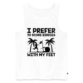 Footgolf Player Foot Golf Playing Footgolfers Foot - Men's Premium Organic Tank Top - white - Front - Michal (187cm)
