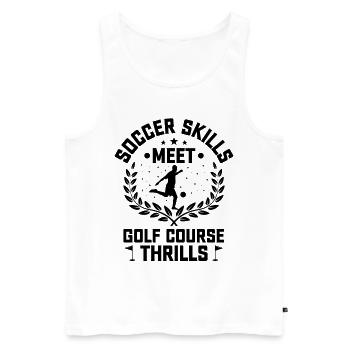 Footgolf Player Foot Golf Playing Footgolfers Foot - Men's Premium Organic Tank Top - white - Front - AI Model Male 178 light (178cm)