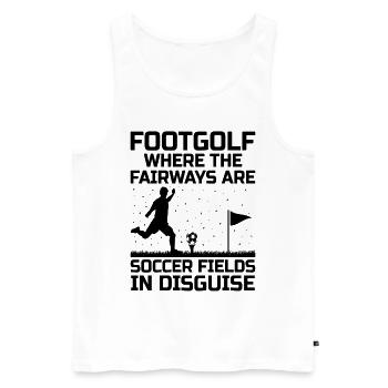 Footgolf Player Foot Golf Playing Footgolfers Foot - Men's Premium Organic Tank Top - white - Front - Michal (187cm)