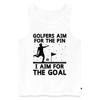Footgolf Player Foot Golf Footgolfers Foot spielen - Männer Premium Bio Tank Top - Weiß - Vorne - Michal (187cm)
