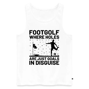 Footgolf Player Foot Golf Playing Footgolfers Foot - Men's Premium Organic Tank Top - white - Front - Michal (187cm)