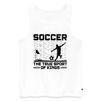 Footgolf Player Foot Golf Footgolfers Foot spielen - Männer Premium Bio Tank Top - Weiß - Vorne - Michal (187cm)