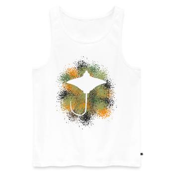 Rochen – Eleganter Schwimmer der Meere - Männer Premium Bio Tank Top - Weiß - Vorne - Michal (187cm)