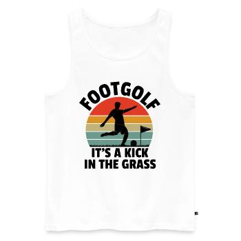 Footgolf Player Foot Golf Playing Footgolfers Foot - Men's Premium Organic Tank Top - white - Front - Michal (187cm)