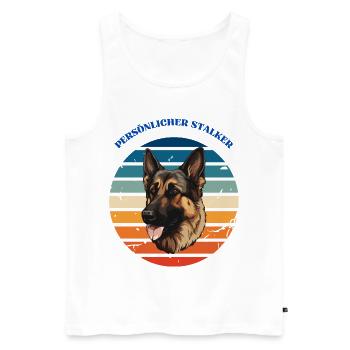 Personal stalker - Men's Premium Organic Tank Top - white - Front - AI Model Male 178 light (178cm)