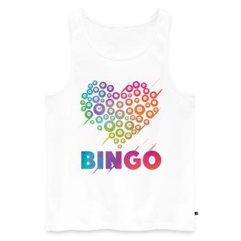 Bingo Player Heart Bingo - Männer Premium Bio Tank Top - Weiß - Vorne - Michal (187cm)