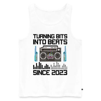 Chiptune Music Lover Groove to the Bleeps and Bloo - Men's Premium Organic Tank Top - white - Front - AI Model Male 178 light (178cm)