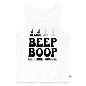 Chiptune Music Lover Groove to the Bleeps and Bloo - Men's Premium Organic Tank Top - white - Front - AI Model Male 178 light (178cm)