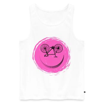 Bicycle Face - Men's Premium Organic Tank Top - white - Front - AI Model Male 178 light (178cm)