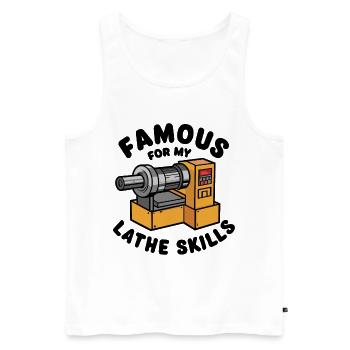 Lathe Wood Turning Lathe - Men's Premium Organic Tank Top - white - Front - AI Model Male 178 light (178cm)