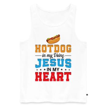Hot Dog Adult Jesus Faith - Men's Premium Organic Tank Top - white - Front - Michal (187cm)