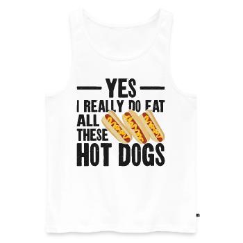 Hot Dog Adult Yes, I Really Do Eat - Men's Premium Organic Tank Top - white - Front - Michal (187cm)