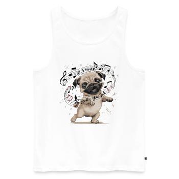 Lass die Musik deine Seele Tanzender Mops - Männer Premium Bio Tank Top - Weiß - Vorne - Michal (187cm)