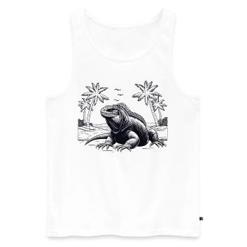 Herpetology Galapagos - Men's Premium Organic Tank Top - white - Front - AI Model Male 178 light (178cm)