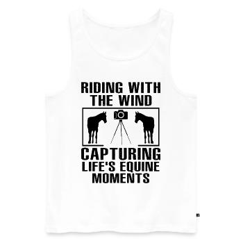 Pferdefotografie Reiten Pferde Hobby Ph - Männer Premium Bio Tank Top - Weiß - Vorne - Michal (187cm)