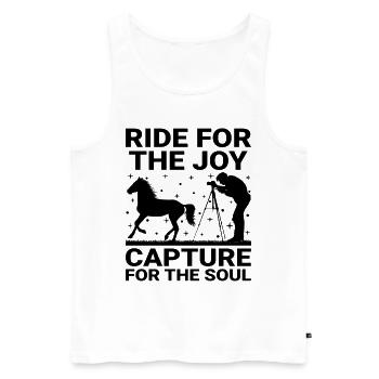 Pferdefotografie Reiten Pferde Hobby Ph - Männer Premium Bio Tank Top - Weiß - Vorne - Michal (187cm)