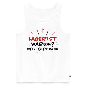 Lagerist Spruch Logistik Lustige Lagerist Geschenk - Männer Premium Bio Tank Top - Weiß - Vorne - AI Model Male 178 light (178cm)