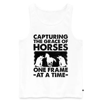 Horse Photography Horseback Riding Horses Hobby Ph - Men's Premium Organic Tank Top - white - Front - Michal (187cm)