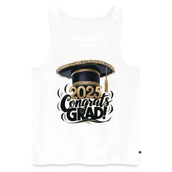 Schule Studuim Abschlussfeier Bestanden 2025 - Männer Premium Bio Tank Top - Weiß - Vorne - Michal (187cm)