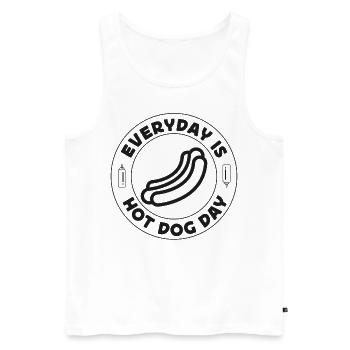 Hot Dog Adulte Chaque jour est un hot-dog - Débardeur bio Premium Homme - blanc - Devant - Michal (187cm)