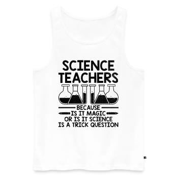Professeur de sciences Professeur d’école Biologie Chimie P - Débardeur bio Premium Homme - blanc - Devant - AI Model Male 178 light (178cm)