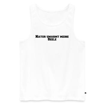 Randonnée - La nature embrasse mon âme - Débardeur bio Premium Homme - blanc - Devant - Michal (187cm)
