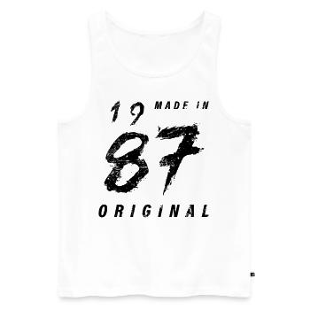 Made In 1987 Original Geburtstag Grunge Distressed - Männer Premium Bio Tank Top - Weiß - Vorne - Michal (187cm)