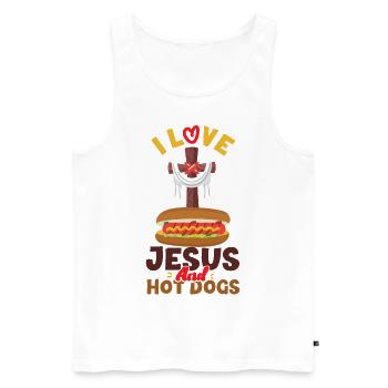 Hot Dog Adult Jesus Faith - Men's Premium Organic Tank Top - white - Front - Michal (187cm)