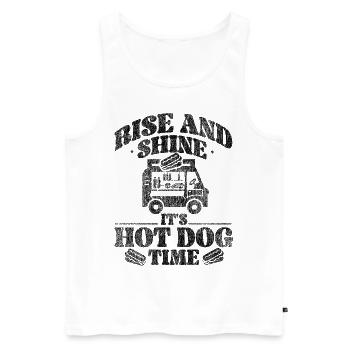 Hot Dog Adulte Vintage Rise Et - Débardeur bio Premium Homme - blanc - Devant - Michal (187cm)