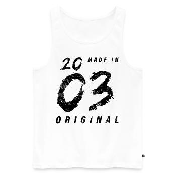 Made In 2003 Original Birthday Grunge Distressed - Men's Premium Organic Tank Top - white - Front - Michal (187cm)