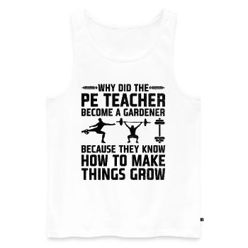 Sportlehrer Sportlehrer Schullehrer Schule Spor - Männer Premium Bio Tank Top - Weiß - Vorne - Michal (187cm)