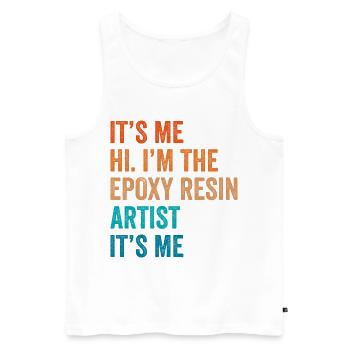 Funny epoxy resin saying - Men's Premium Organic Tank Top - white - Front - AI Model Male 178 light (178cm)