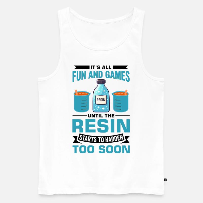 Witziger Epoxidharz Spruch - Männer Premium Bio Tank Top - Weiß