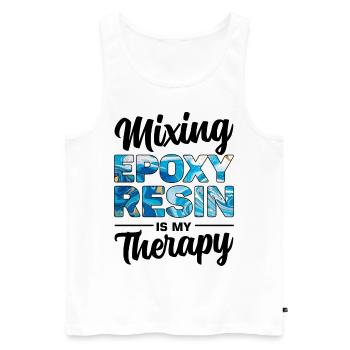 Funny epoxy resin saying - Men's Premium Organic Tank Top - white - Front - AI Model Male 178 light (178cm)