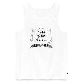 J’ai fermé mon livre pour être là Lesen Buchliebhaber - Débardeur bio Premium Homme - blanc - Devant - Michal (187cm)