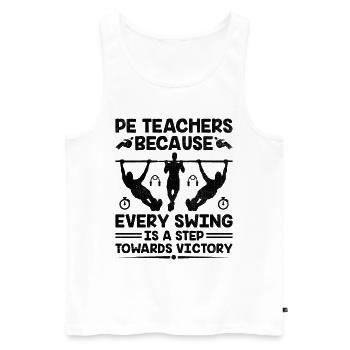 Sportlehrer Sportlehrer Schullehrer - Männer Premium Bio Tank Top - Weiß - Vorne - Michal (187cm)