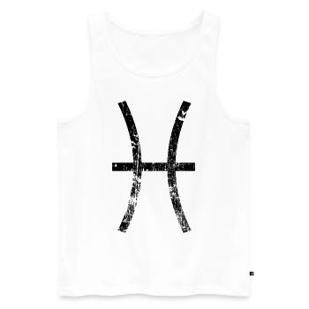 Sternzeichen Pisces Astrologie Symbol Grunge - Männer Premium Bio Tank Top - Weiß - Vorne - AI Model Male 178 light (178cm)