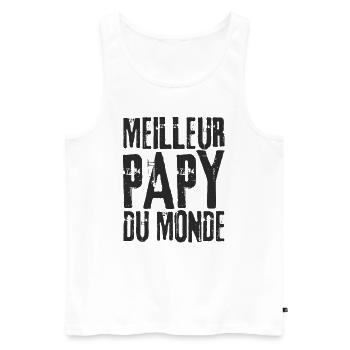Meilleur papy du monde ! - Débardeur bio Premium Homme - blanc - Devant - Michal (187cm)