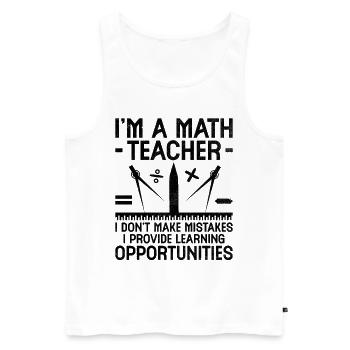 Mathelehrer Schullehrer Lustige Mathelehrer S - Männer Premium Bio Tank Top - Weiß - Vorne - Michal (187cm)