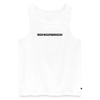 Billiards - Cue Confessions - Men's Premium Organic Tank Top - white - Front - AI Model Male 178 light (178cm)