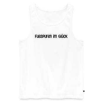 Wandern - Fußspuren im Glück - Männer Premium Bio Tank Top - Weiß - Vorne - AI Model Male 178 light (178cm)